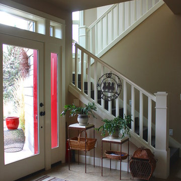 Lussier Residence - Entry Foyer, stair to Great Room above