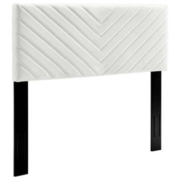 Modway Alyson Angular Velvet King/California King Headboard in White