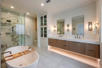 Inspiration for a contemporary bathroom remodel in Orange County