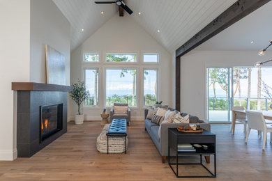 Transitional living room photo in Vancouver