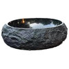 Toros Black Marble Sink,  Surface-Polished interior surface (L)17" (W)14" (H)6"