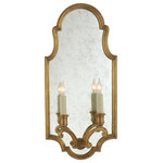 Visual Comfort & Co. - Sussex Medium Framed Double Sconce in Antique-Burnished Brass with Antique Mirro - Sussex Medium Framed Double Sconce in Antique-Burnished Brass with Antique Mirror
