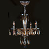 Gatsby 5-Light Chrome Finish and Amber Blown Glass Chandelier 16" D x 18" H Mini