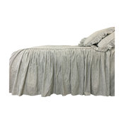 Black and White Ticking Striped Bedspread, Full Bed Cover