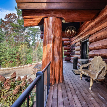 Rustic Log Elegance - Entry Deck