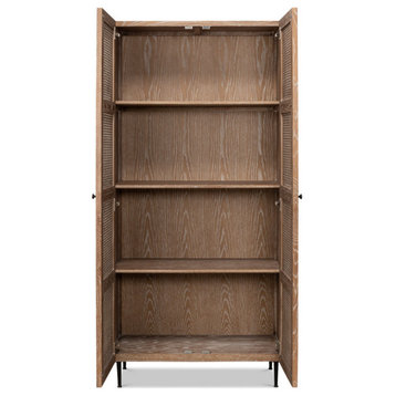Anton Tall Cupboard Bookcase With Doors