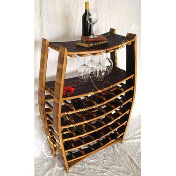 Large Wine and Glass Rack - Chablis - Made from retired California wine barrels