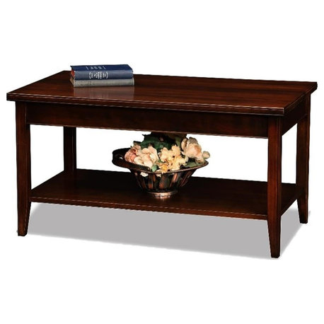 Leick Laurent Small Solid Wood Coffee Table in Chocolate Cherry