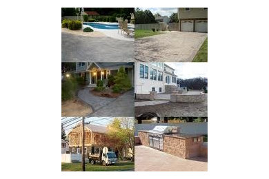 Patio kitchen - mid-sized traditional backyard brick patio kitchen idea in Los Angeles with no cover