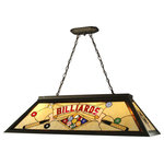 Dale Tiffany - Springdale Billards Island Hanging Fixture - UL Approved/ Dry/ Hardwire/ Med Base - E26/ 4 x 100W Bulb Not Included/ Accent your style with this Tiffany Billiard Pool Table Hanging Light Fixture and have all your friends ask where you got it. This gorgeous hand crafted'artwork, inspired by decades of masterful artisanship will be the envy of all who sets their eyes on it. Featuring a multi-colored hand crafted glass shade that will add class to any game room. With easy to follow instructions, hanging is done with ease and can be adjusted to fit your need. This one of a kind billiard pool table light fixture will add personality to any bar, game room or any room you see fit!
