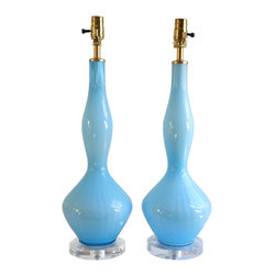 Empoli Murano Blue Lamps - Table Lamps