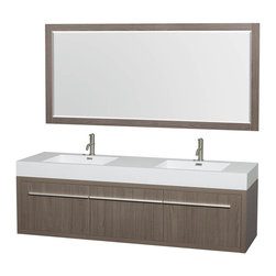 Wyndham Collection Axa 72" Vanity, Acrylic Resin Top, Integrated Sinks - Bathroom Vanities And Sink Consoles