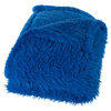 Solid Plush Fleece Sherpa Throw Blanket by Lavish Home, Blue