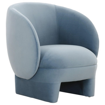 Kiki Blue Stone Velvet Accent Chair
