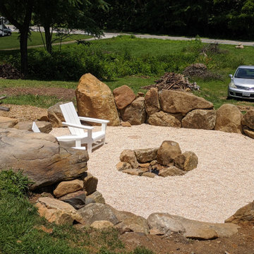 Ancient, Megalithic Sunken Fire Pit and Boulder Wall