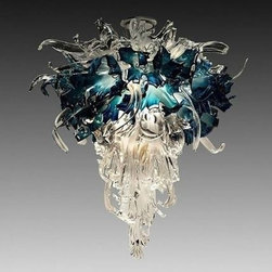 Aquas Blown Glass Chandelier - Chandeliers