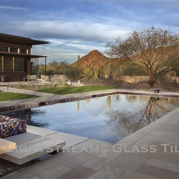 Arizona Glass Tile Pool, Waterline, and All Tile Spa