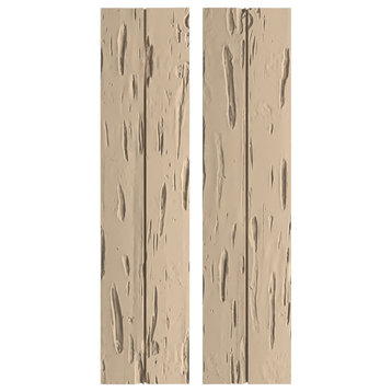 Rustic 2 Board Joined B-N-B Faux Wood Shutters, Pecky Cypress, 11x26"