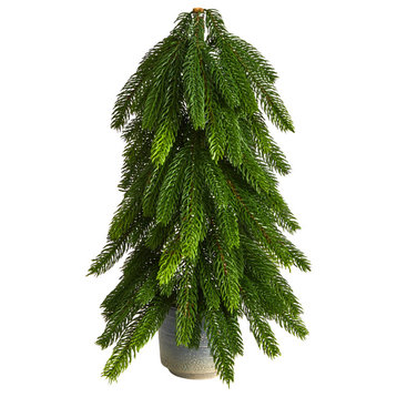 Nearly Natural T3369 17 Christmas Pine Artificial Tree in Decorative Planter