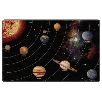 Flagship Carpets FM175-44A 7'6"x12' Solar System Orbit,Tranquility Learning Rug