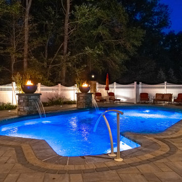 Farmingdale, NJ: Full Backyard Makeover, Pool Renovation, Pavilion Install