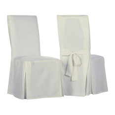 Armless Chair Slipcovers Houzz Exclusive Fabrics Furnishings Llc Fresh Popcorn Solid Cotton Twill Chair Covers Set