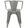 Edgemod Trattoria Arm Chair, Set of 4, Polished Gunmetal