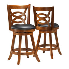 Monarch Specialties - Barstool, 2-Pieces/39H/Swivel/Oak Counter Height - Bar Stools and Counter Stools