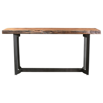 68 Inch Console Table Smoked Brown Industrial