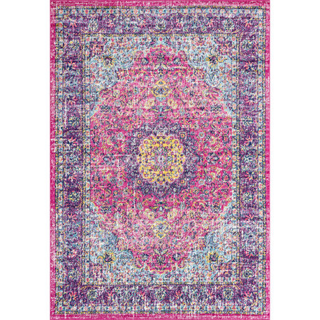 Nuloom Traditional Medallion Verona Rug, Fuchsia 2'x3'