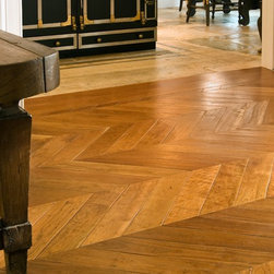 Cherry Wood Floors - Chevron Pattern - Hardwood Flooring