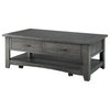 Martin Svensson Home Rustic Solid Wood 2 Drawer Coffee Table Gray