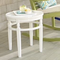 Nantucket Outdoor Side Table Weathered Chalk - Patio Furniture And Outdoor Furniture