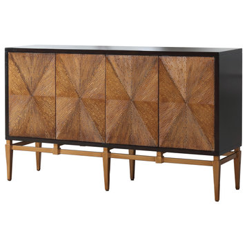 Labardi Brown with Antique Gold Accents Wood Sideboard