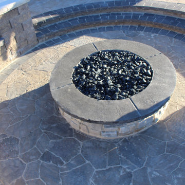 Relaxing Stone Fire Pit and Paver Patio