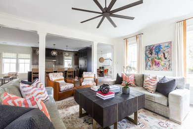Living room - shabby-chic style living room idea in Charleston