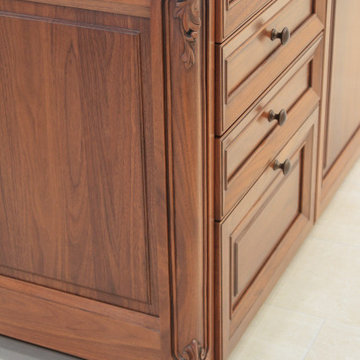 Carved & Cabriole Details on Walnut Island