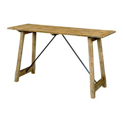 Wright Table Company - The No. 660 Console with Iron Stretchers, Oak, Ceruse Finish - Buffets And Sideboards