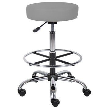 Scranton & Co Faux Leather Adjustable Medical Drafting Stool in Gray
