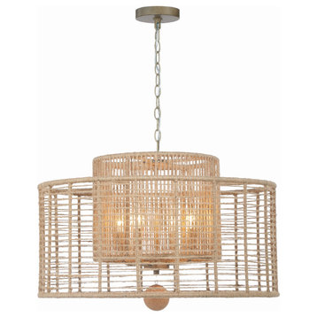 Crystorama JAY-A5004-BS 4 Light Chandelier in Burnished Silver