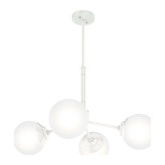 Hunter Hepburn Collection 4-Light Sputnik Chandelier, Matte White