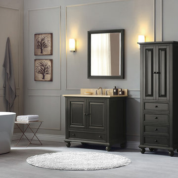 Avanity Thompson 37 in. Vanity Combo in Charcoal Glaze finish with Galala Beige