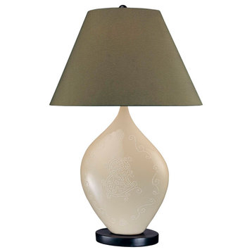 Ambience 10879 1 Light 28.25"H Table Lamp - Cream With Black