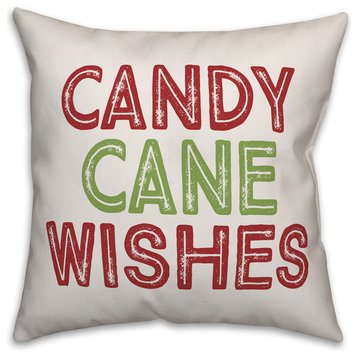 Candy Cane Wishes 18"x18" Throw Pillow Cover