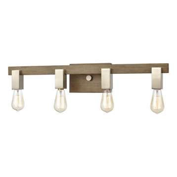 Axis 30" Wide 4-Light Vanity Light, Satin Nickel