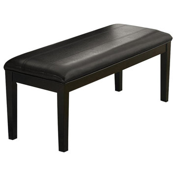 Cybart Casual Dining Bench, Black Leatherette