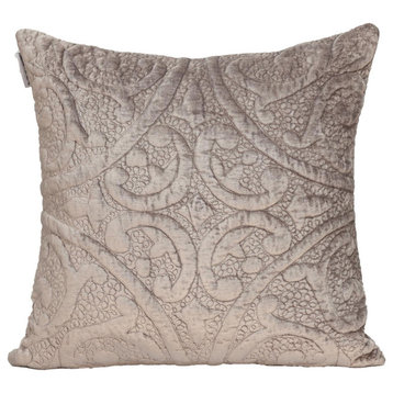 Parkland Collection Cristal Transitional Taupe Throw Pillow PILL21333P
