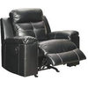 Mahon 3 Piece Led Reclining Living Room Set, Black Faux Leather