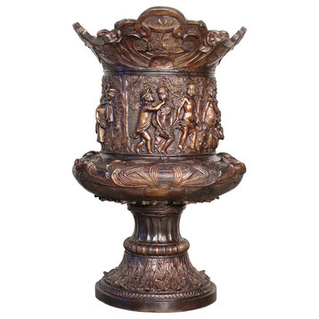 Roman Greco Bronze 33" Decorative Urn