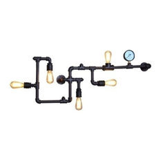 Vintage Industrial Steel Pipe Wall Lighting Fixture